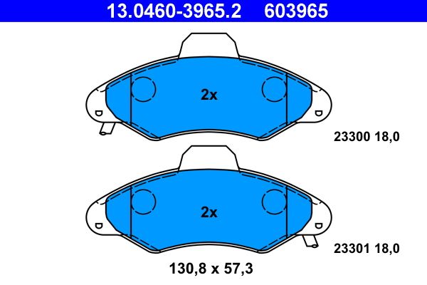 ATE 13.0460-3965.2 Brake pad set, disc brake