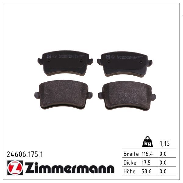 ZIMMERMANN 24606.175.1 Brake pad set, disc brake