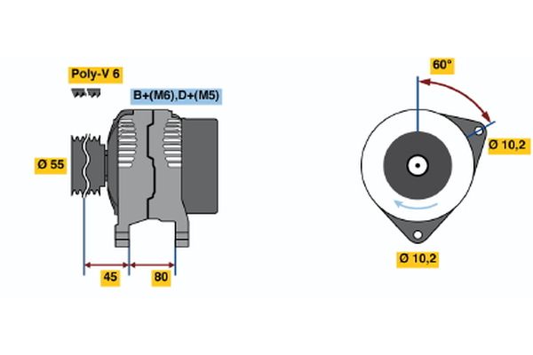 BOSCH 0 986 038 030 Alternator