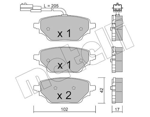 METELLI 22-1352-1 Brake pad set, disc brake