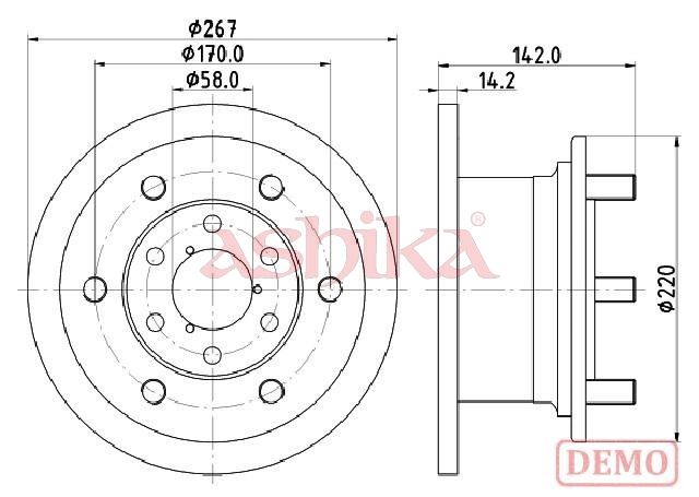 ASHIKA 60-00-0254C Brake disc