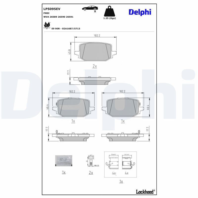 DELPHI LP5095EV Brake pad set, disc brake