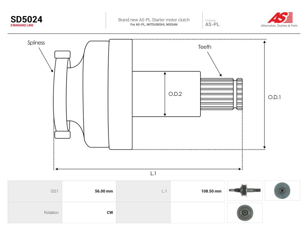 Pinion, starter-3