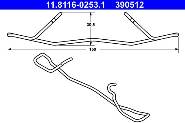 ATE 11.8116-0253.1 Spring, brake caliper