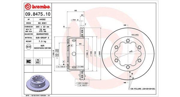 MAGNETI MARELLI 360406033200 Brake disc