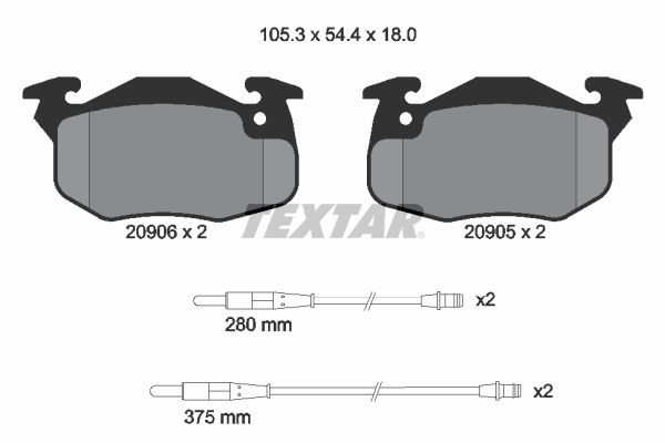 TEXTAR 2090604 Brake pad set, disc brake