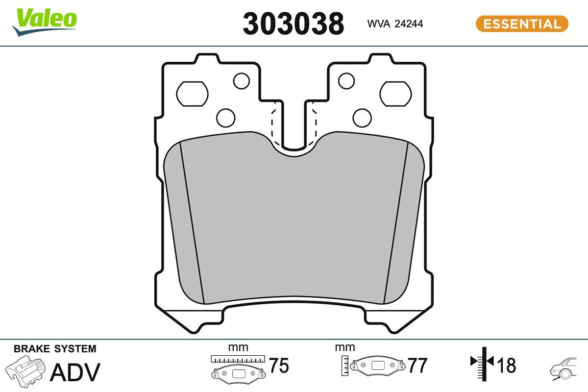 VALEO 303038 Brake pad set, disc brake