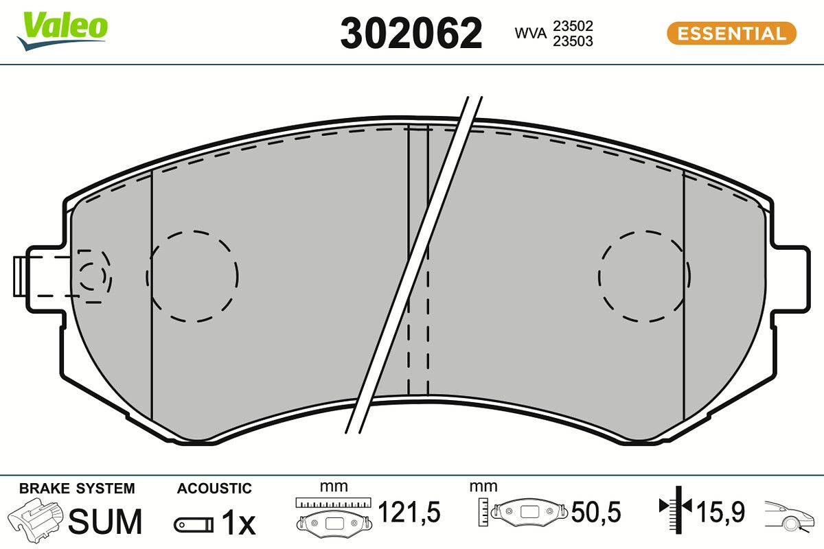 VALEO 302062 Brake pad set, disc brake
