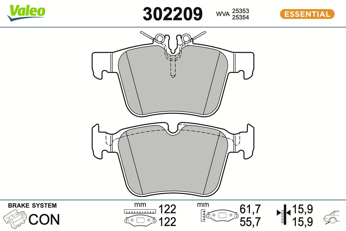 VALEO 302209 Brake pad set, disc brake