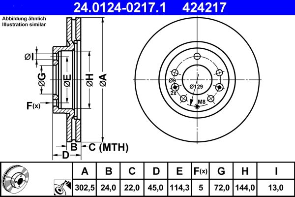 ATE 24.0124-0217.1 Brake disc