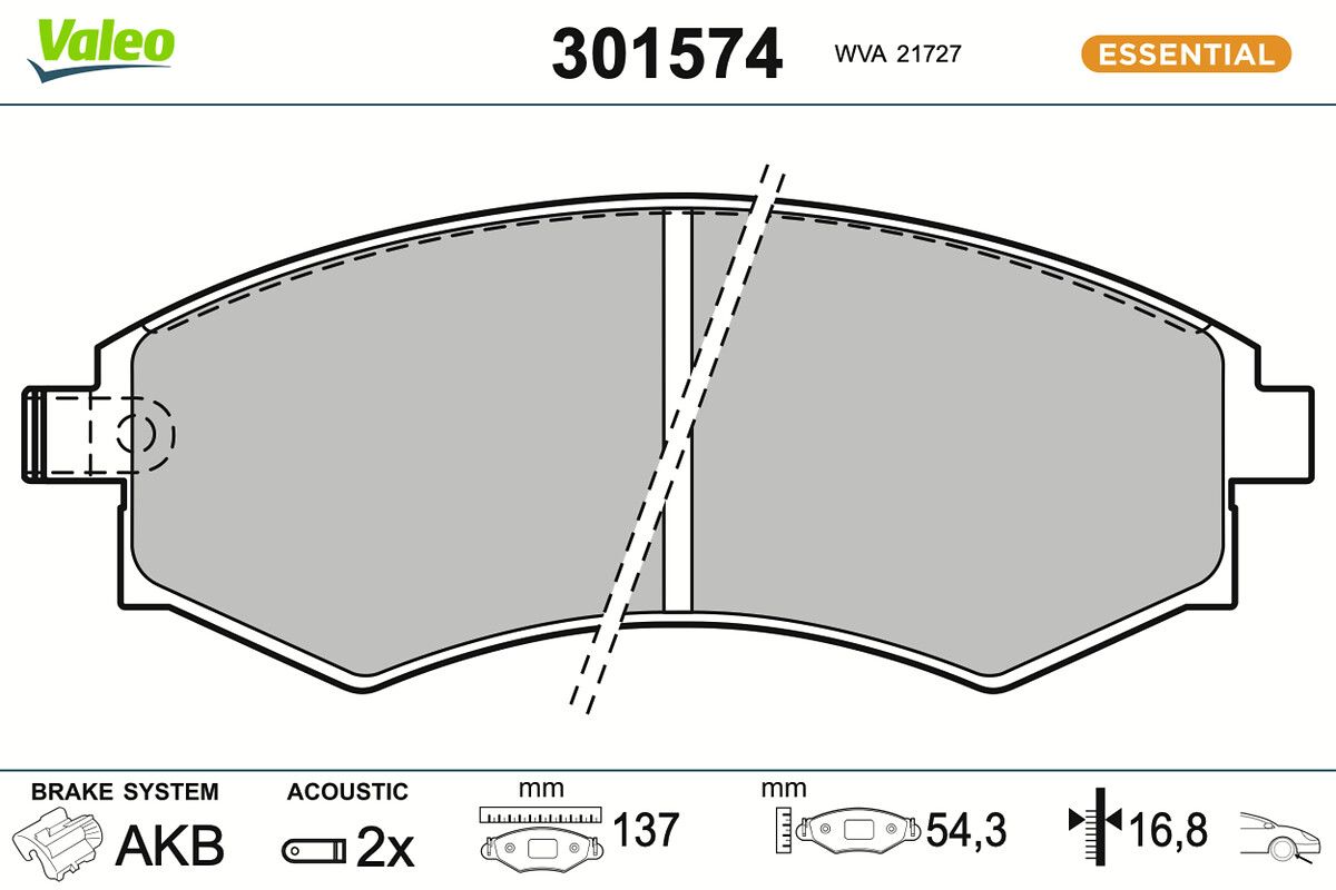 VALEO 301574 Brake pad set, disc brake
