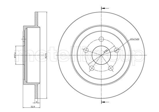 CIFAM 800-1107C Brake disc