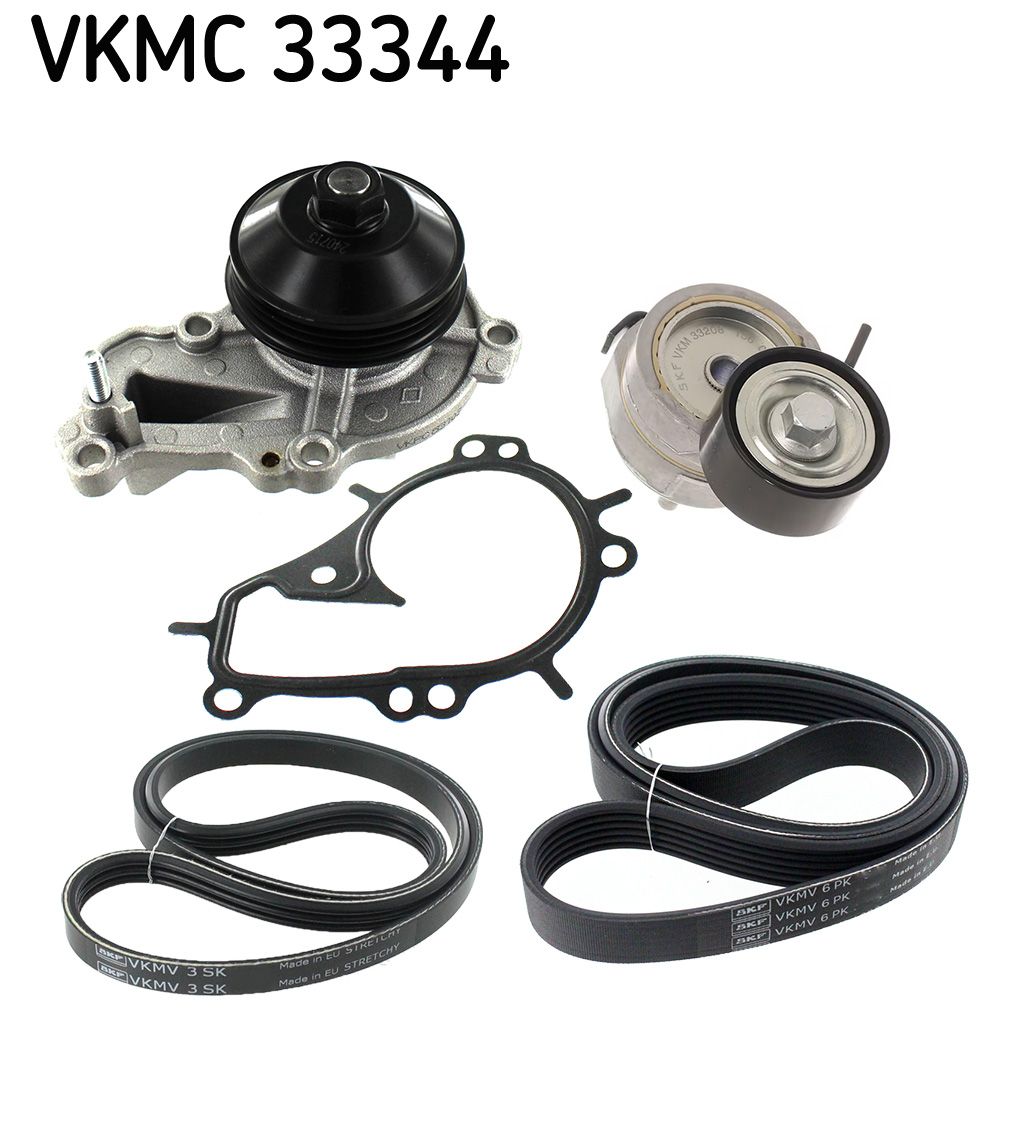 SKF VERTEVO VKMC 33344 Water pump + v-ribbed belt kit