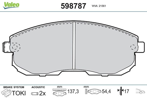 VALEO 598787 Brake pad set, disc brake