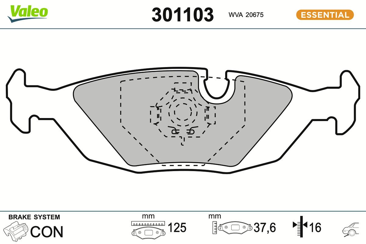 VALEO 301103 Brake pad set, disc brake