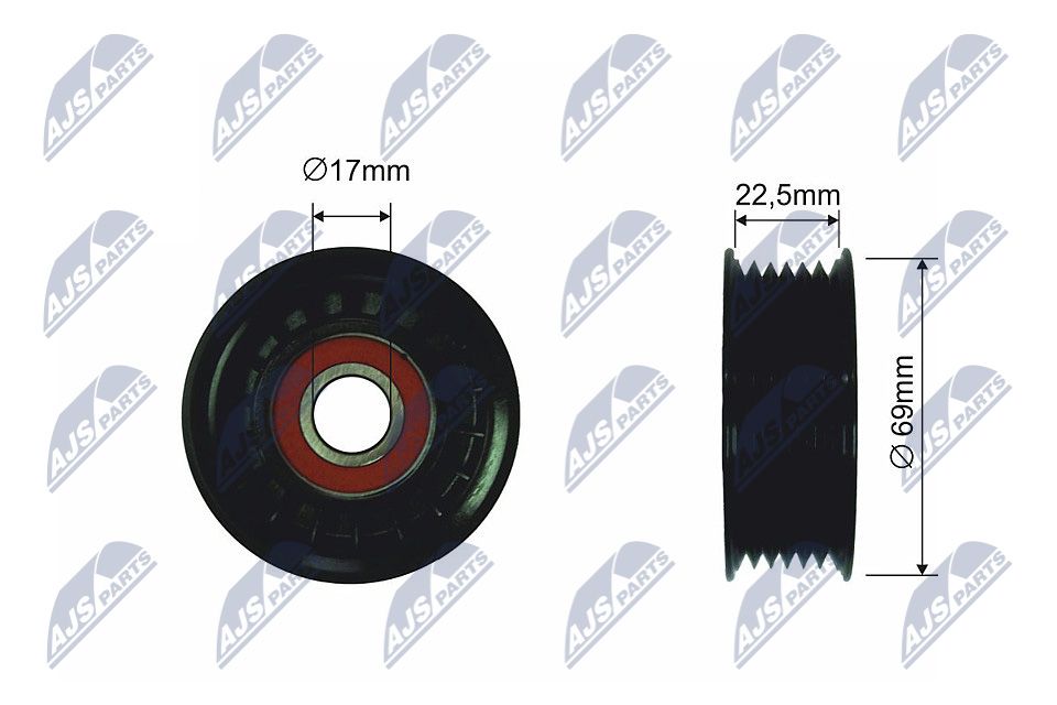 NTY RRK-MZ-001 Deflection/guide pulley, v-ribbed belt
