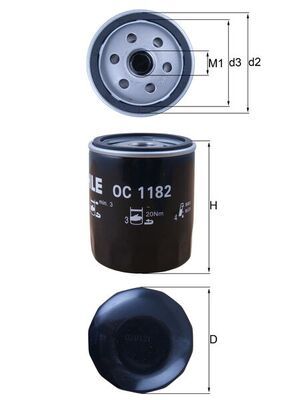KNECHT OC 1182 Oil filter
