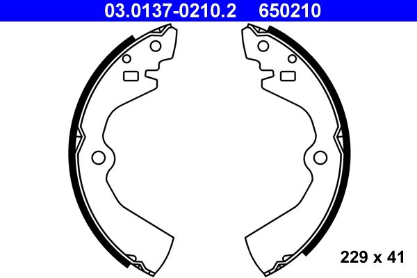 ATE 03.0137-0210.2 Brake shoe set