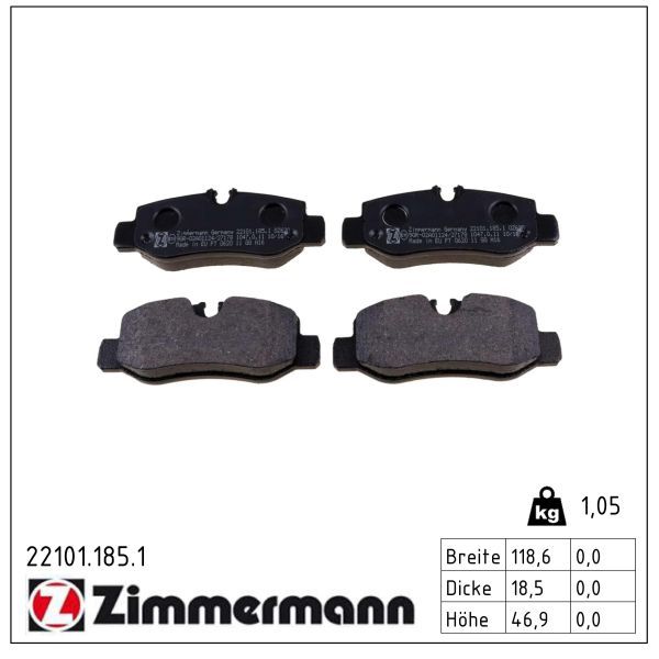ZIMMERMANN 22101.185.1 Brake pad set, disc brake