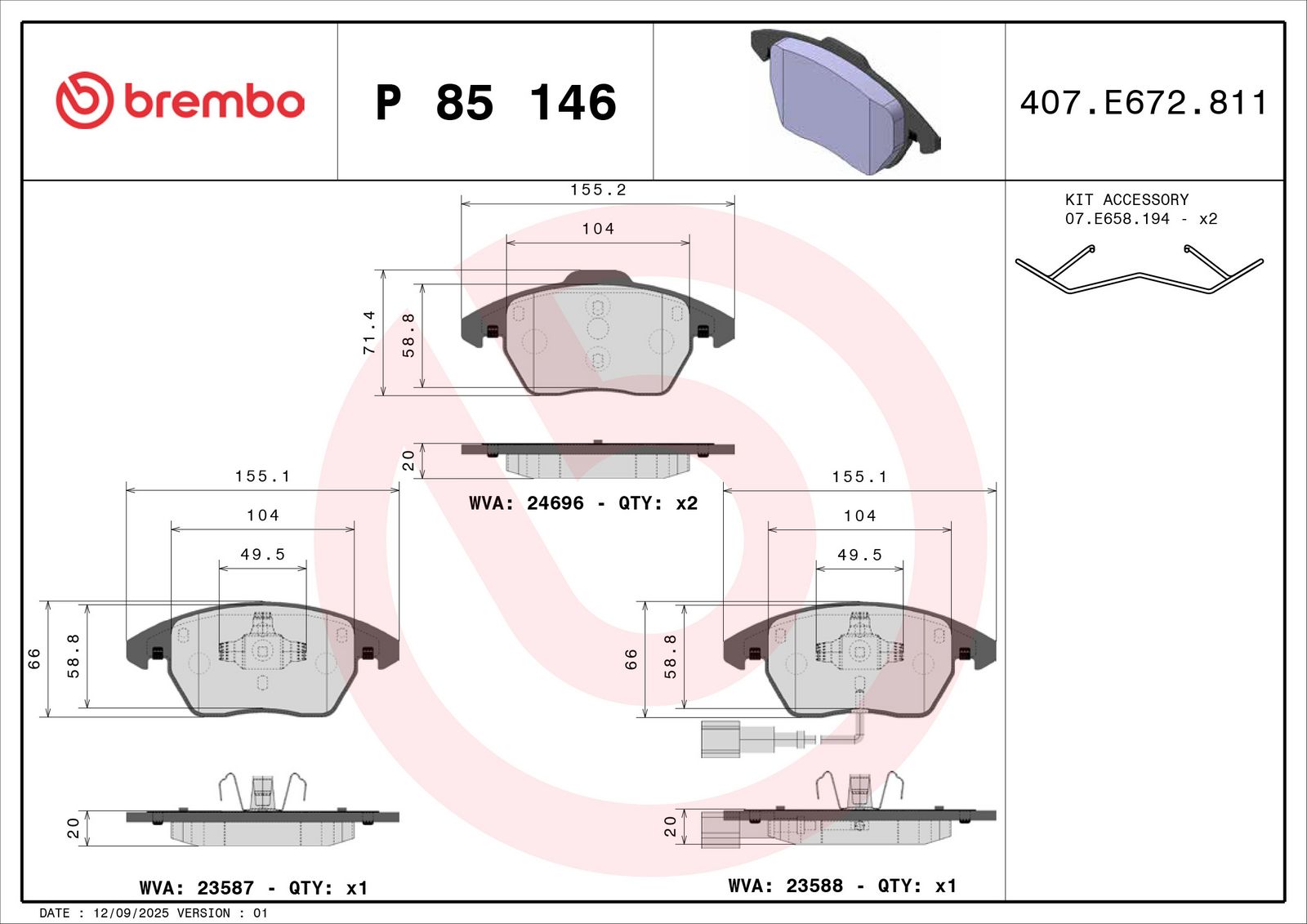 Brake Pad Set, disc brake-1