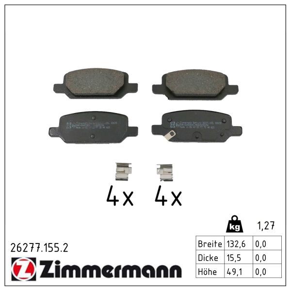 ZIMMERMANN 26277.155.2 Brake pad set, disc brake
