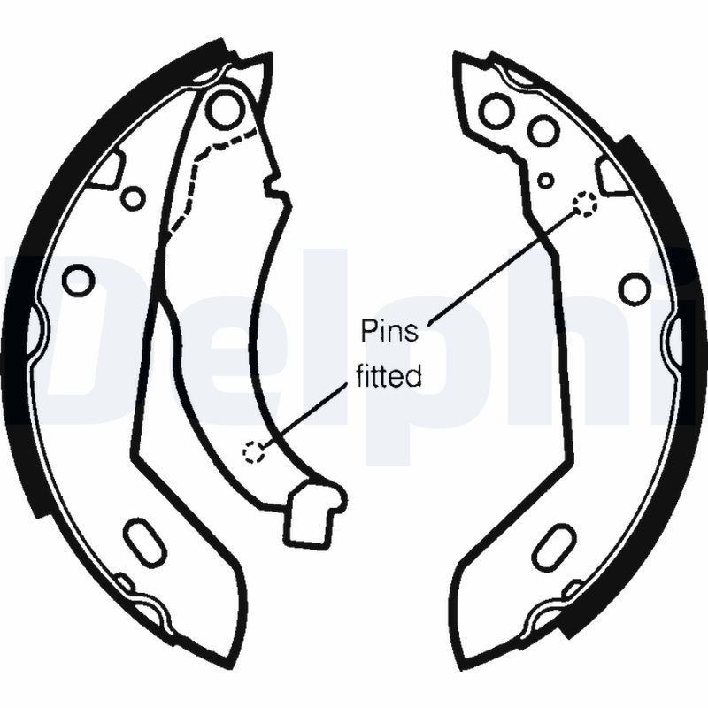 DELPHI LS1250 Brake shoe set