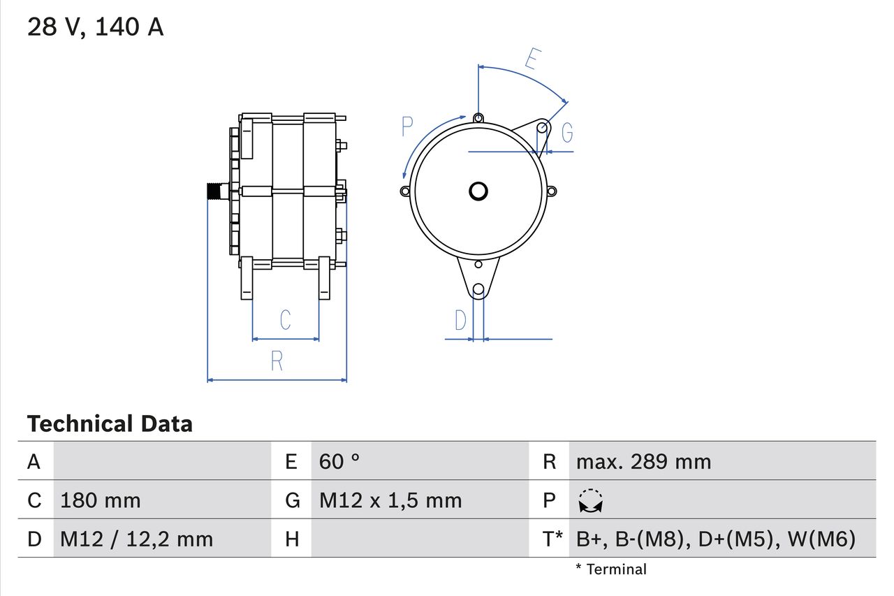 BOSCH 0 986 046 550 Alternator