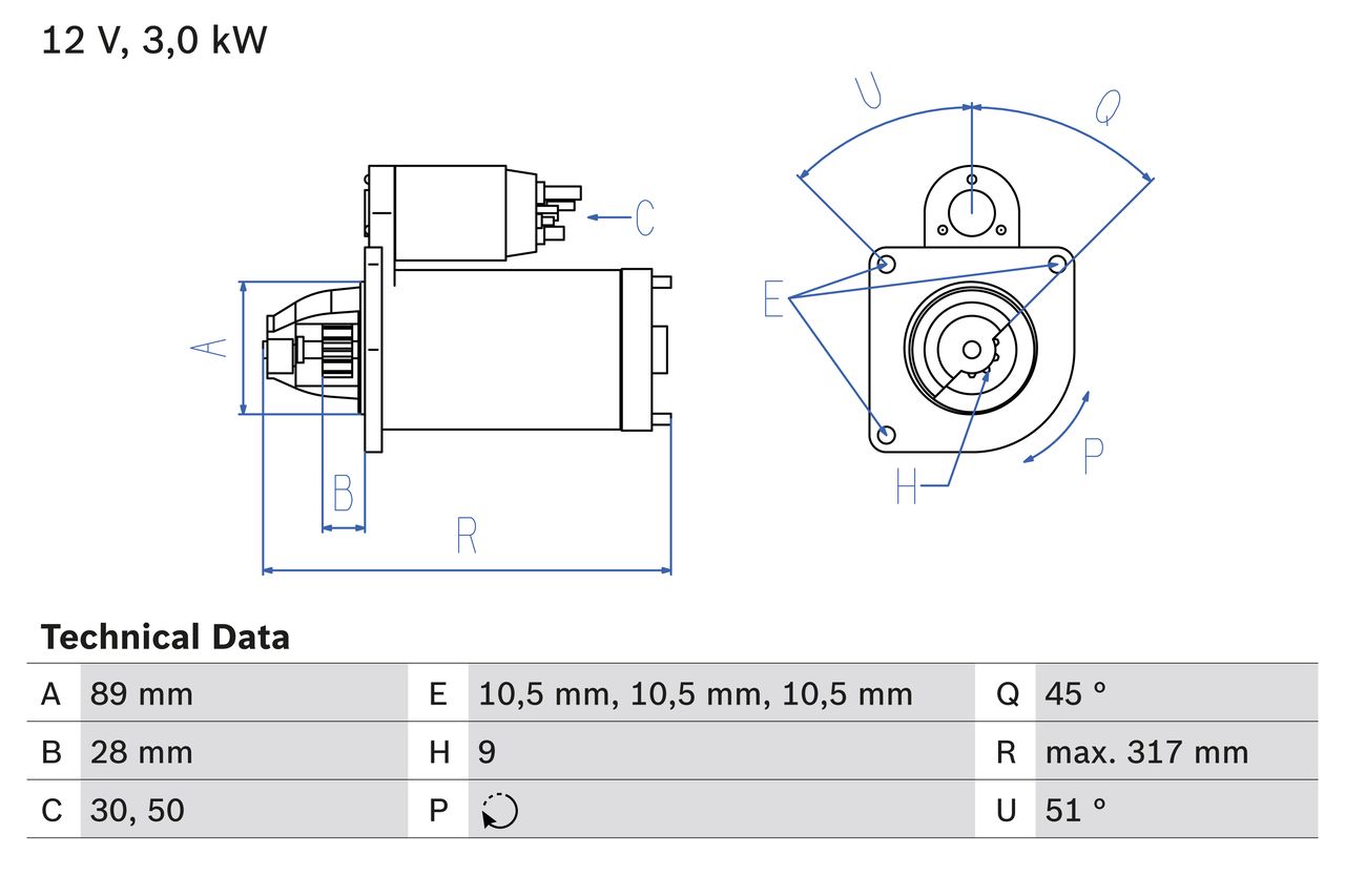 BOSCH 0 986 019 020 Starter
