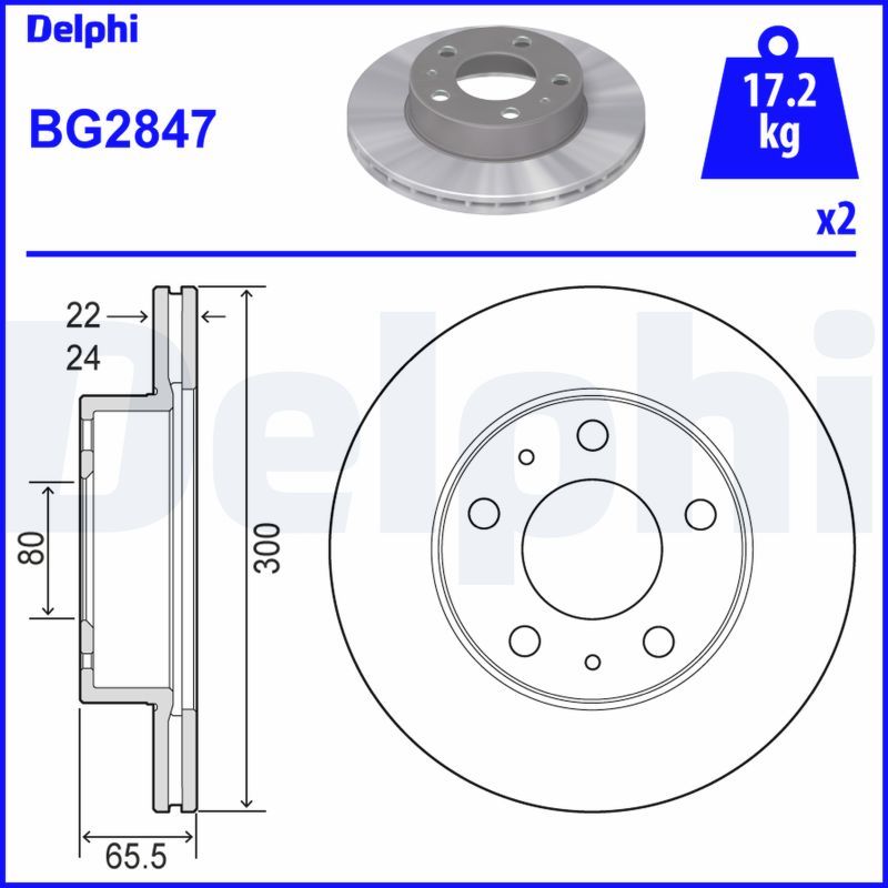 DELPHI BG2847 Brake disc