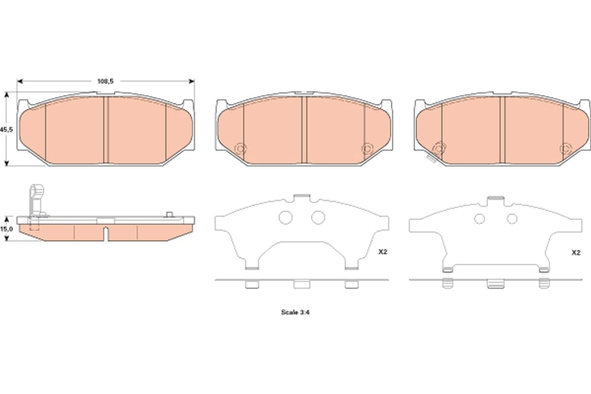 TRW GDB3522 Brake pad set, disc brake