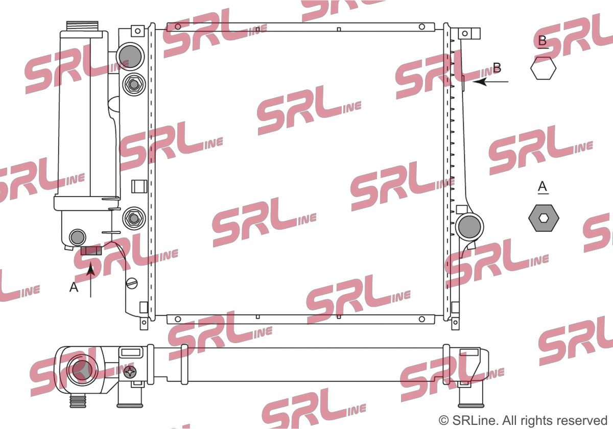SRLINE 200708-5 Radiator, engine cooling