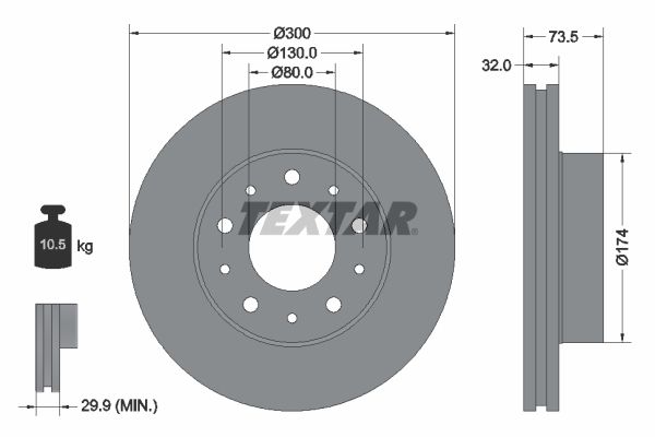 TEXTAR 92157303 Brake disc