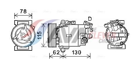 AVA CLEVER CHOICE DNAK386 Compressor, air conditioning