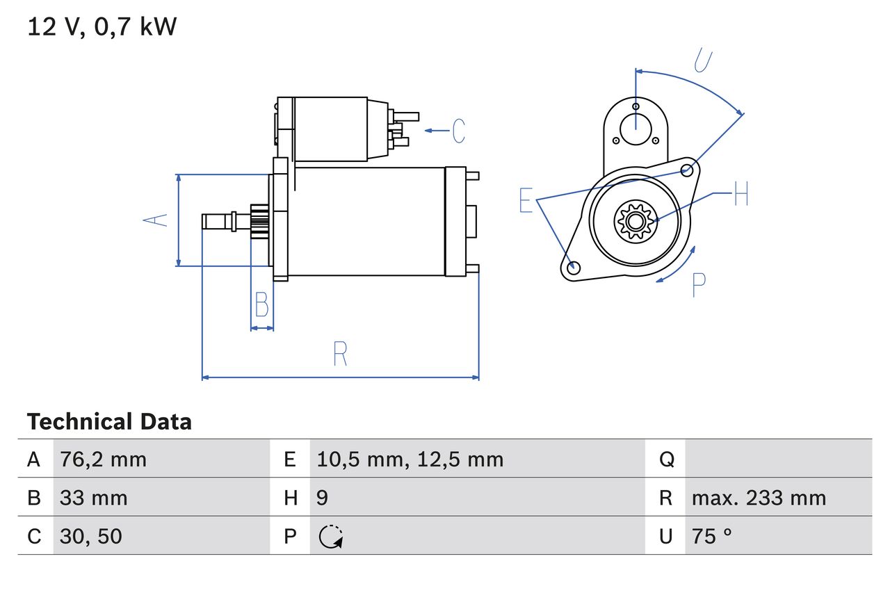 BOSCH 0 986 010 530 Starter