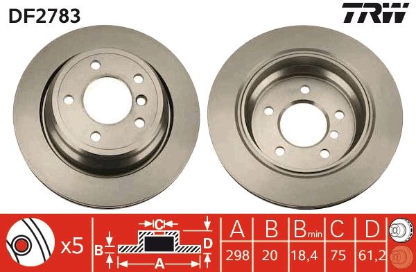 TRW DF2783 Brake disc