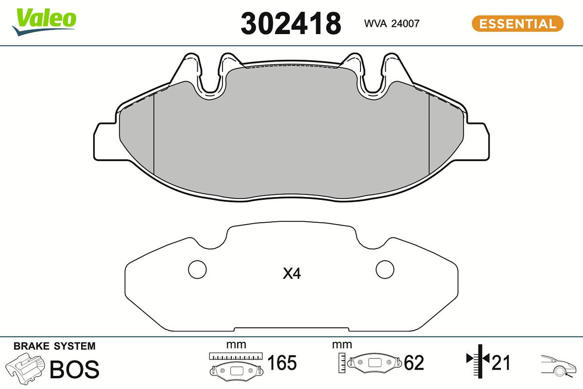 VALEO 302418 Brake pad set, disc brake