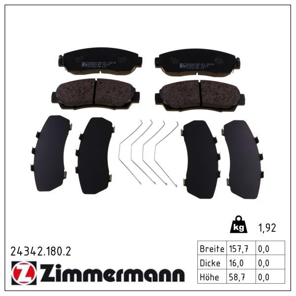 ZIMMERMANN 24342.180.2 Brake pad set, disc brake