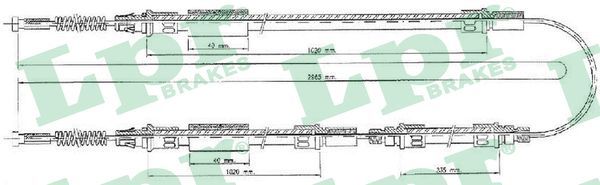 LPR C0280B Cable pull, parking brake