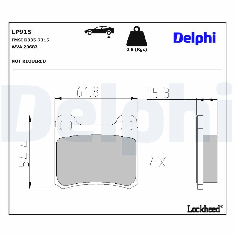 DELPHI LP915 Brake pad set, disc brake