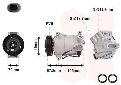 VAN WEZEL 3700K496 Compressor, air conditioning