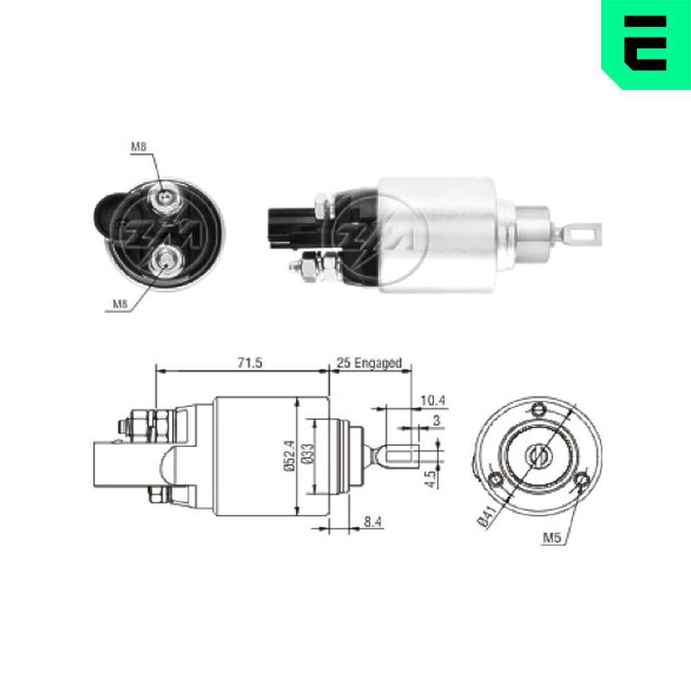 ERA ZM381 Solenoid switch, starter