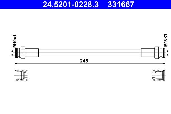 ATE 24.5201-0228.3 Brake hose