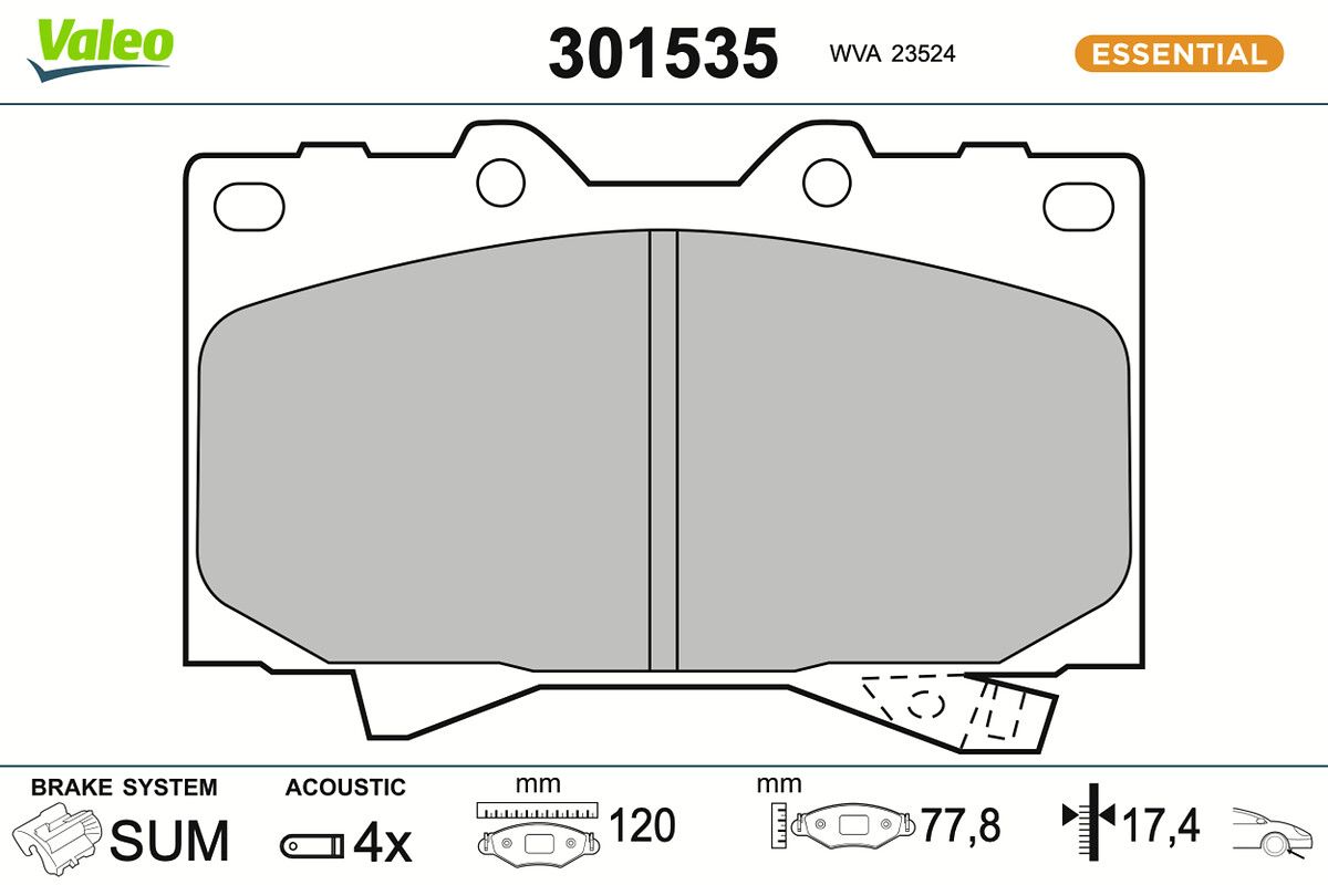 VALEO 301535 Brake pad set, disc brake